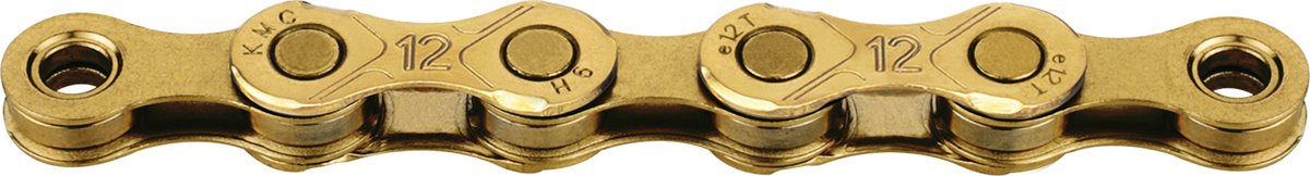 KMC Ketting E12 Ti-Ni Gold, 1 2x11 128, 130 liens, broche de 5,2 mm, 12 vitesses