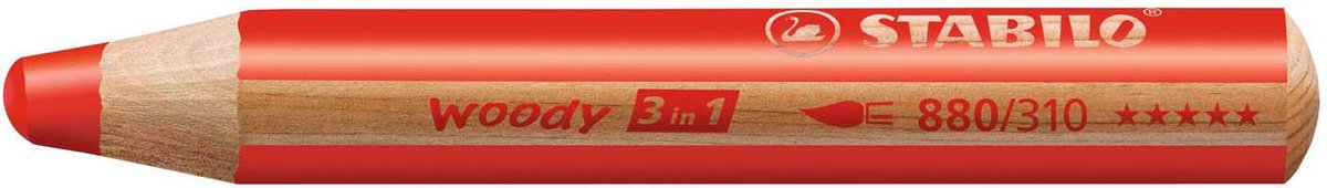 Stabilo Woody 3 en 1 - crayon multi-talents - rouge - par pièce