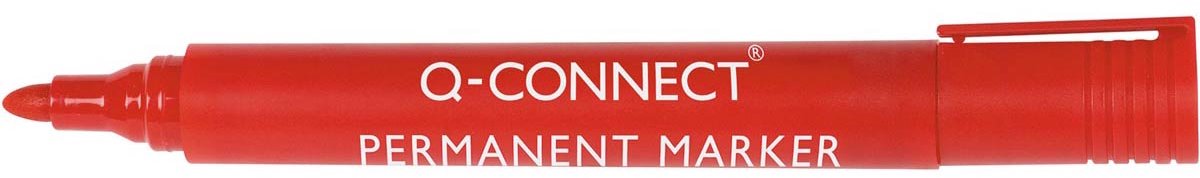 Marqueur permanent Q-connect, 2-3 mm, pointe ronde, rouge 10 pièces
