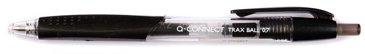 Stylo à bille Q-connect, avec grip, pointe moyenne, noir 12 pièces