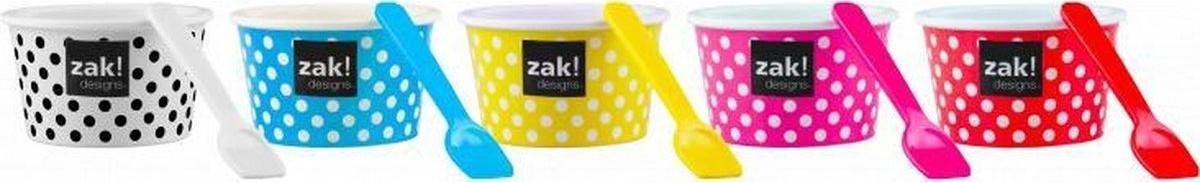 Zak!designs tasse à glace dotty - coupe glacée - moules à glace - 250 ml - bleu