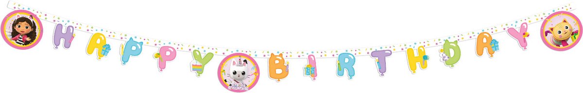 Gabby's Dollhouse Vegaoo - guirlande d'anniversaire