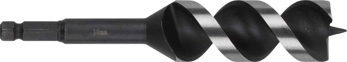 Wolfcraft - Foret serpent 30 mm pour poutres en bois - 165 mm - Foret à bois à tige hexagonale - hex - Foret pour bois - 7140000
