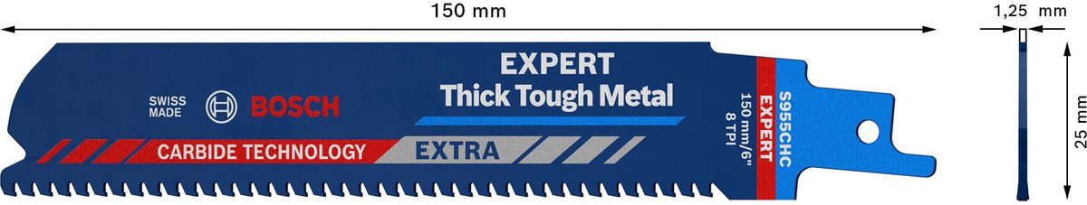 Bosch 3x lame de scie alternative Expert Thick Robust Metal S 955 CHC - 260...