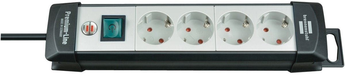Brennerstuhl multiprise premium-line 4 prises noir gris clair 5m h05vv-f 3g1.5