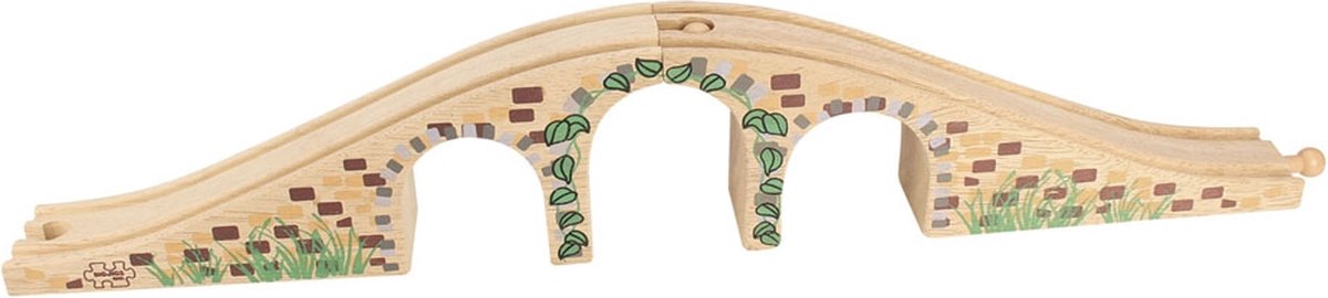 Bigjigs Rails en bois - pont avec 3 arches