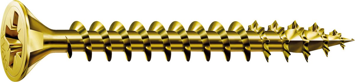 Vis universelle Spax, 4,5 x 30 mm, 360 pcs, filetage complet, tête fraisée, empreinte cruciforme z, 4 coupes, yellox - 8000000287855