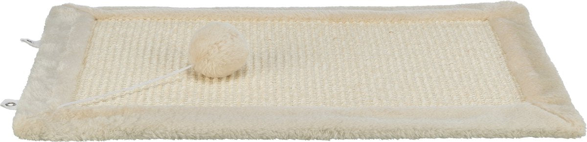 Tapis à gratter Trixie - tapis en sisal marron 55x35cm - 2 pièces, pièce centrale en peluche