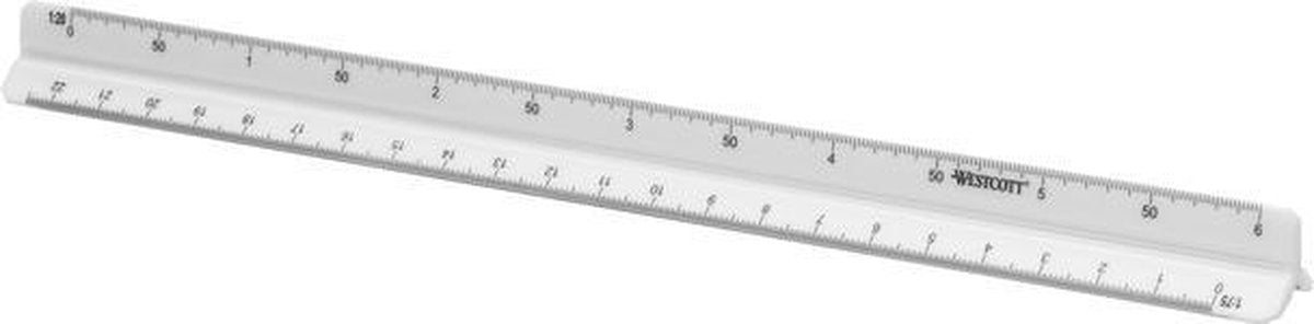 Bâton d'échelle Westcott - 30 cm - échelle 1:20 25 50 75 100 125 - ac-e10163