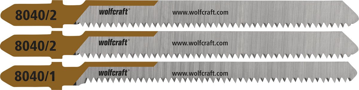 Wolfcraft - 3 lames de scie sauteuse pour le métal - coupe fine - tige en U - pour acier, cuivre et aluminium, profilés en acier et montants métalliques - 8036000