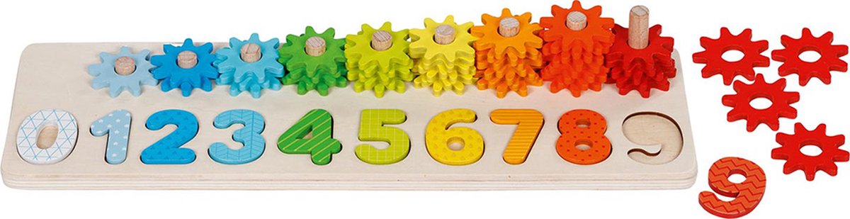 Jeu de tri en bois Goki apprenant à compter avec Gears, 55dlg.