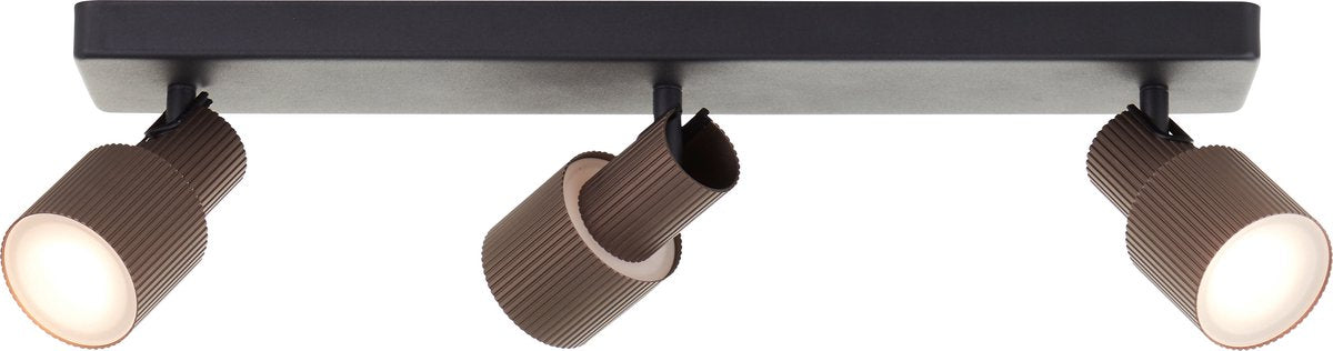 Brilliant cadiz - spot de plafond - gu10 3x5w - 3000k - cuivre noir
