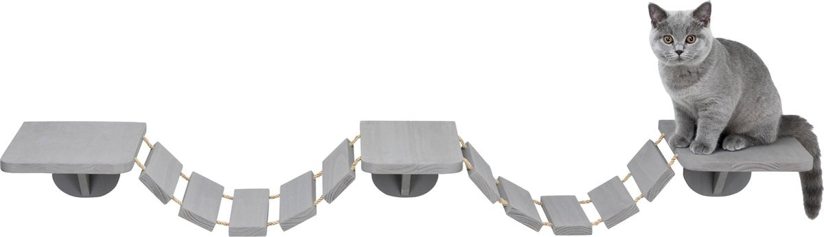 Trixie mur d'échelle d'escalade - jouet pour chat - taupe - 150 x 30 cm
