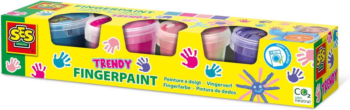 Ses creative ses peinture au doigt couleurs tendances, 4x110ml