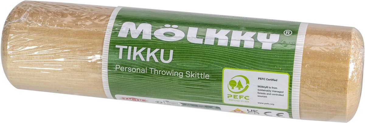 Bâton de lancer Tactic mölkky tikku – jeu d'action – jeu de lancer en bois finlandais original – bois de hêtre durable – avec application de notation gratuite
