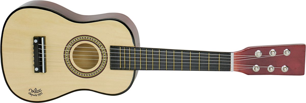 Vilac guitare en bois musique jouets nature avec cordes de rechange.