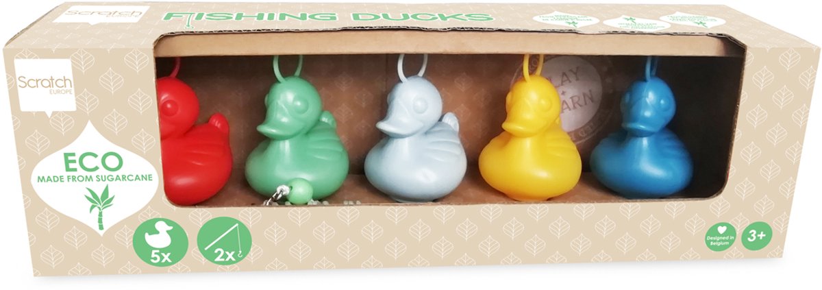 Lot à gratter de 5 canards forains - éco - avec 2 cannes - 3 ans