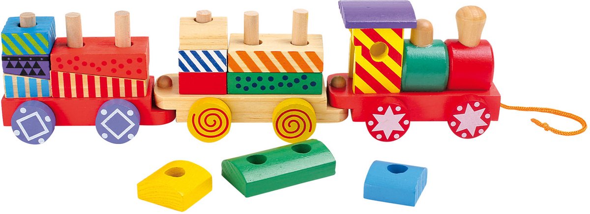 Small foot - Train de blocs à empiler en bois, 16 pièces.