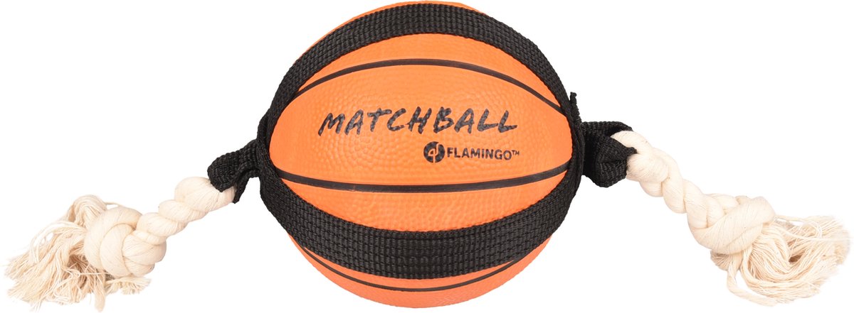 Jouet pour chien Flamingo – ballon de basket-ball avec corde – jouet pour chien – corde pour chien – balle pour chien – balle pour chien – 40 cm – orange