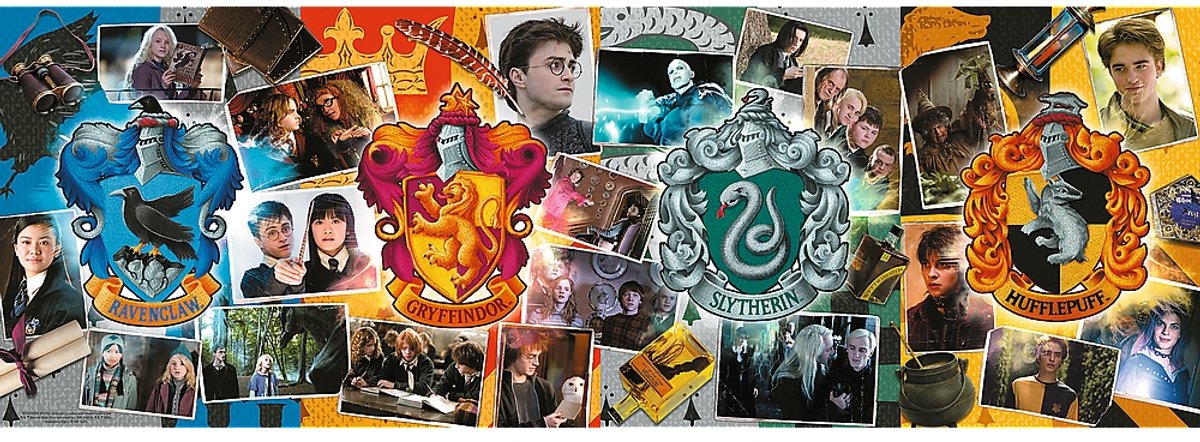 Puzzle Trefl Harry Potter - 1000 pièces - quatre maisons de Poudlard.