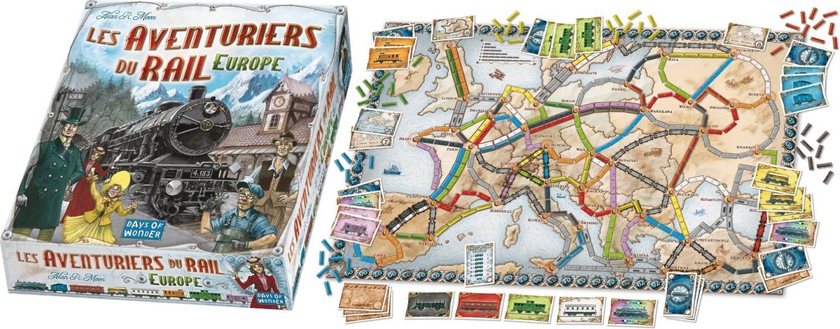 Billet Days of Wonder to Ride Europe – Jeu de société en français – pour 2 à 5 joueurs à partir de 8 ans – 30 à 60 minutes de jeu