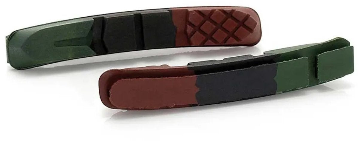 Plaquettes de frein de rechange XLC BS-X09 - pièce détachée - jeu de 4 pièces - 72 mm - vert noir rouge