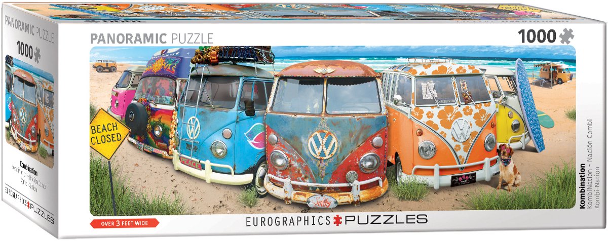 Puzzle Eurographics Panorama du bus VW - Puzzle de 1000 pièces.