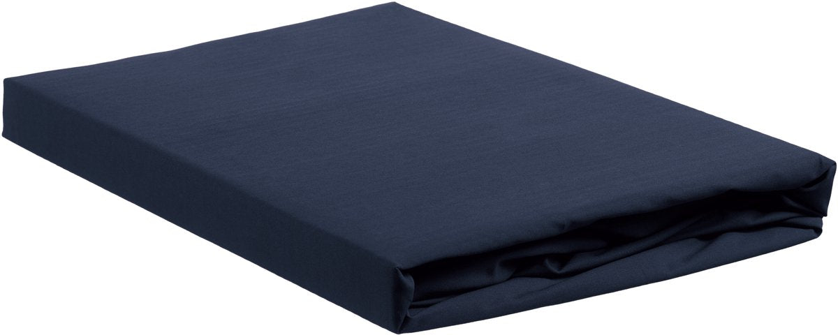 Ambiante katoen - splittopper hoeslaken - 160x200 - donker blauw