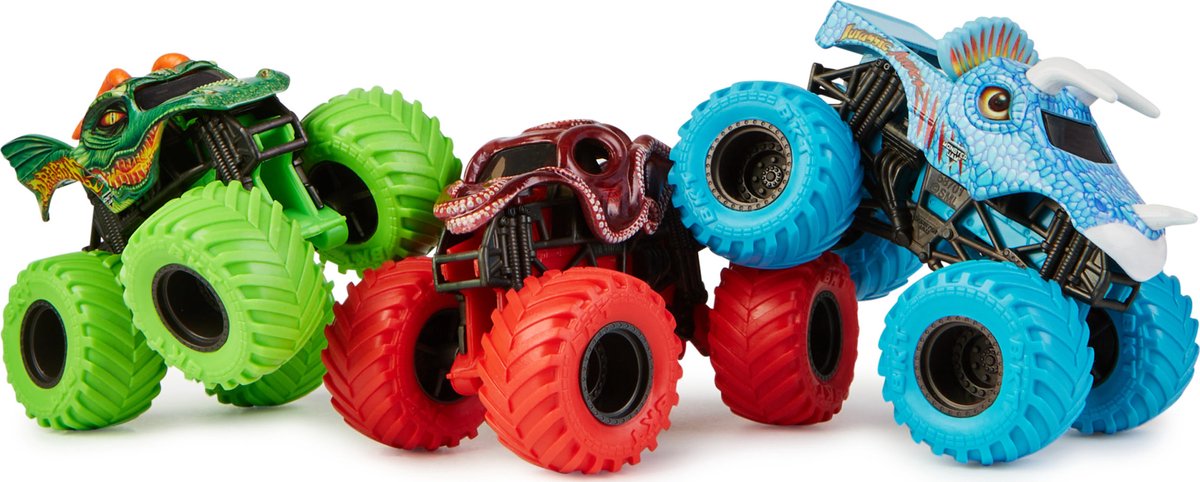 Monster jam - ensemble de bêtes chargées - dragon officiel - octon8er - camions monstres en métal d'attaque jurassique - échelle 1:64