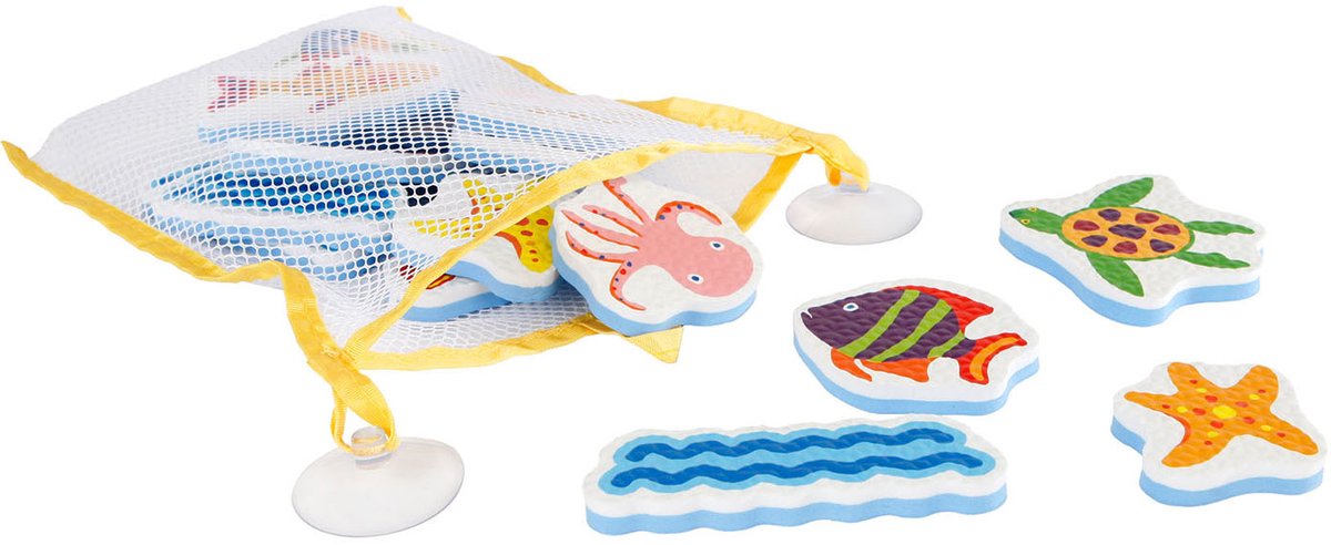Mini club bain moussant figurines adhésives animaux marins, 16 pcs.