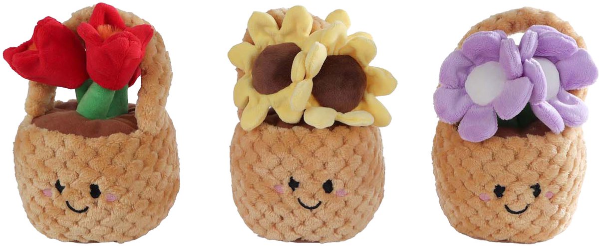 Peluche plante câline Take me home - panier de fleurs, 18 cm