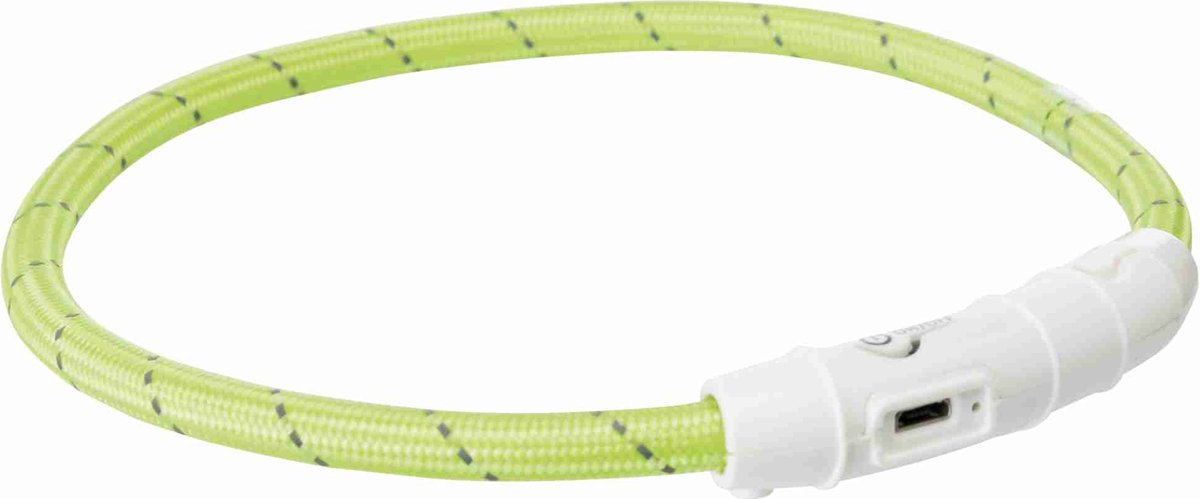 Trixie collier lumineux pour chien flash USB TPU nylon vert