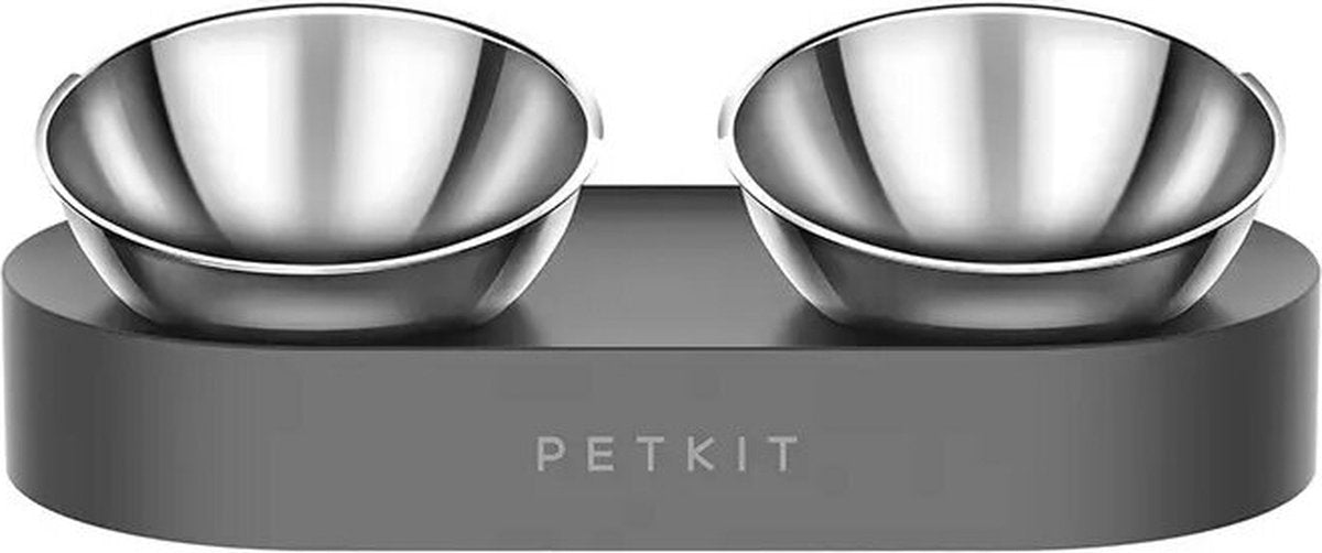 Petkit - Fresh Nano Metal - Bol pour animaux en acier inoxydable - Angle réglable de 0 degrés et 15 degrés pour réduire l'arthrose cervicale - Bol anti-débordement antidérapant pour chats et chiens