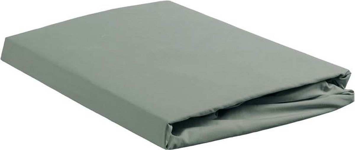 Ambiante cotton uni topper hoeslaken - lits-jumeaux - green