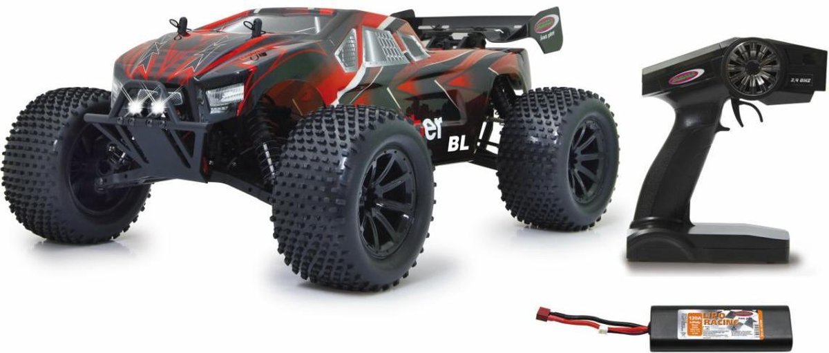 Jamara rc brecter truggy bl monster truck led 1:10 lipo noir