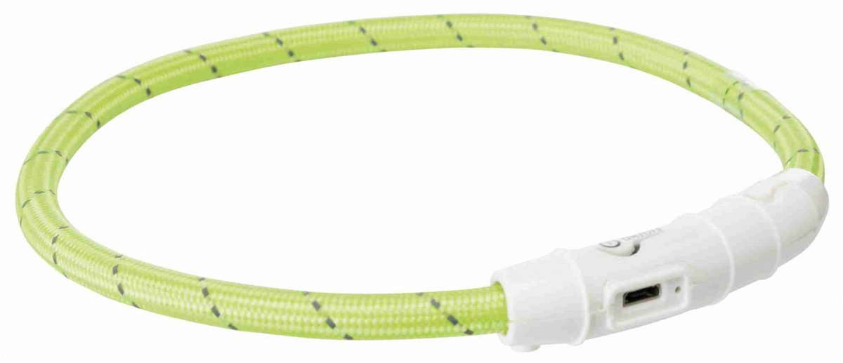 Trixie collier lumineux pour chien flash USB TPU nylon vert