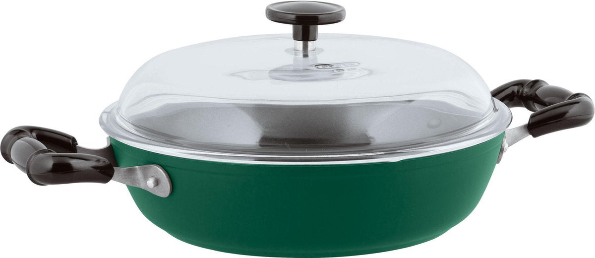 Sauteuse vintage Sambonet - incl. couvercle - aluminium - ø24cm - vert