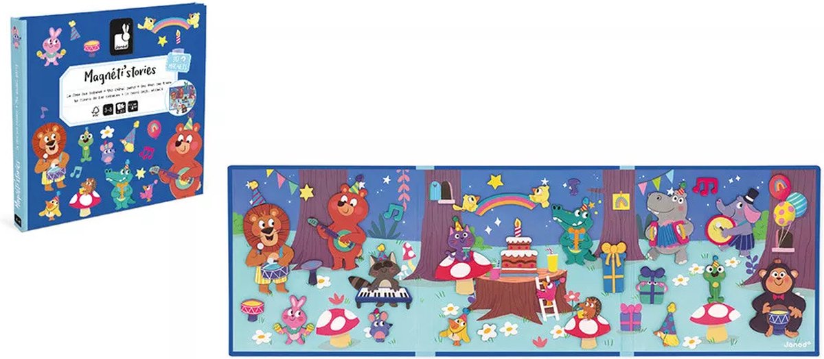 Janod - histoires magnéti - fête des animaux - set de magnets pédagogiques
