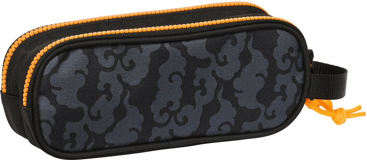 Trousse à stylo Naruto avec 2 compartiments noir orange 21 x 8 x 6 cm