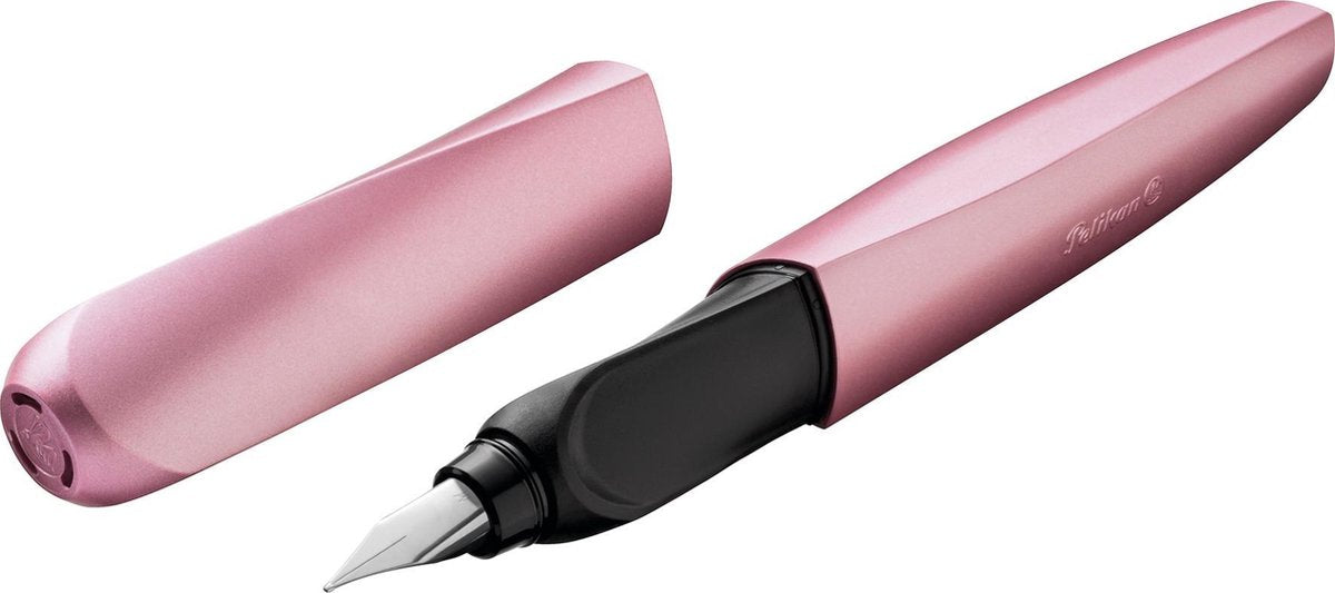 Pelikan twist - stylo plume - girly rose m + 2x cartouche d'encre standard