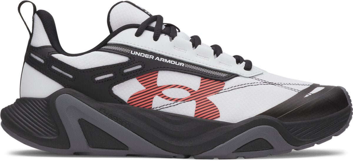 Chaussures de sport Under Armour UA Charged Commit TR 5-WHT pour hommes - Blanc - Noir - Rouge Venom