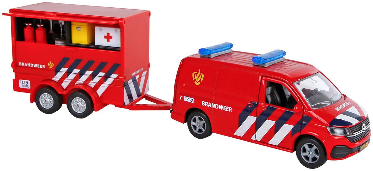 Brigade de pompiers du transporteur Kids Globe VW avec remorque