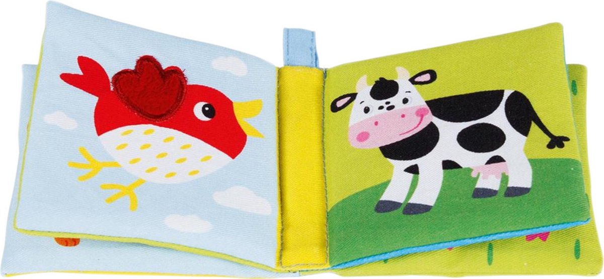 Livre Goki - animaux - tissu - avec couineur, film froissé - coton - 9x9cm