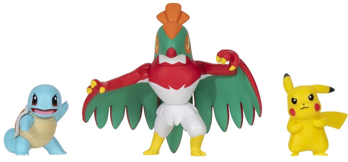 Pack de 3 figurines de combat Pokémon Pokémon - Carapuce, Hawlucha, Pikachu