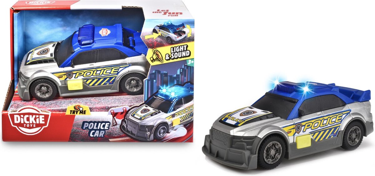 Dickie Police Car Gris avec lumière et son