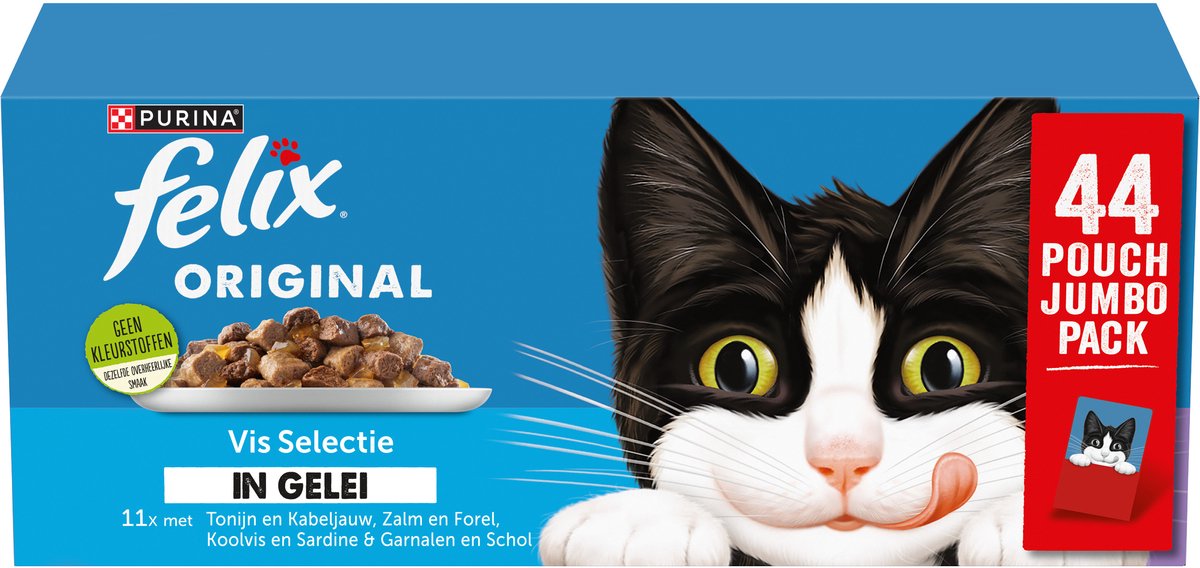 Felix original en gelée - nourriture humide pour chats - sélection de poissons - 44 x 85g