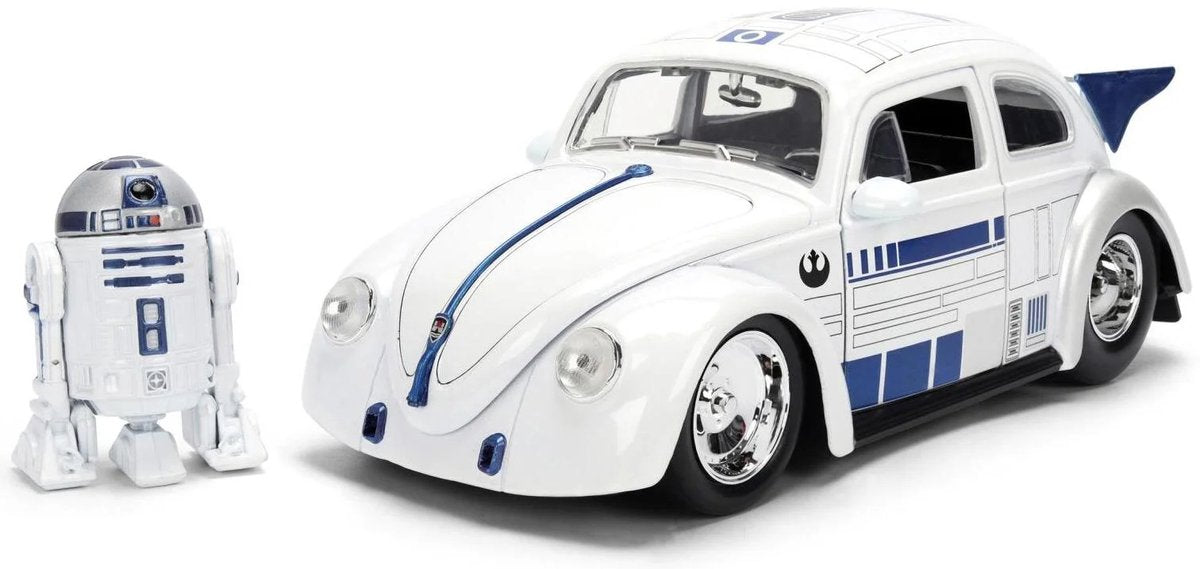 Jada jouets star wars - r2-d2 volkswagen drag beetle - moulé sous pression - jada - échelle 1:24