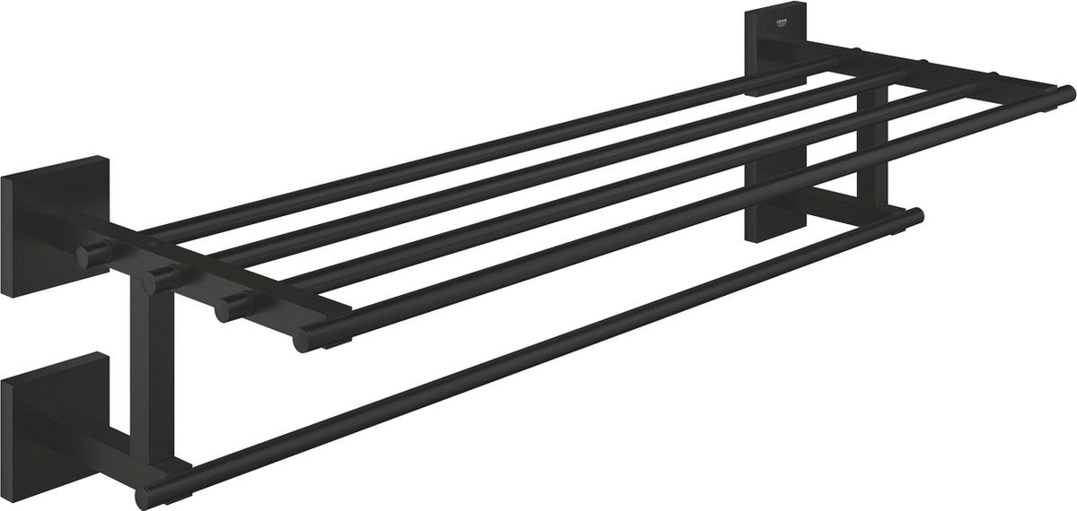 Porte-serviettes multi-serviettes Grohe quickfix start cube - 600 mm - avec étagère - noir mat