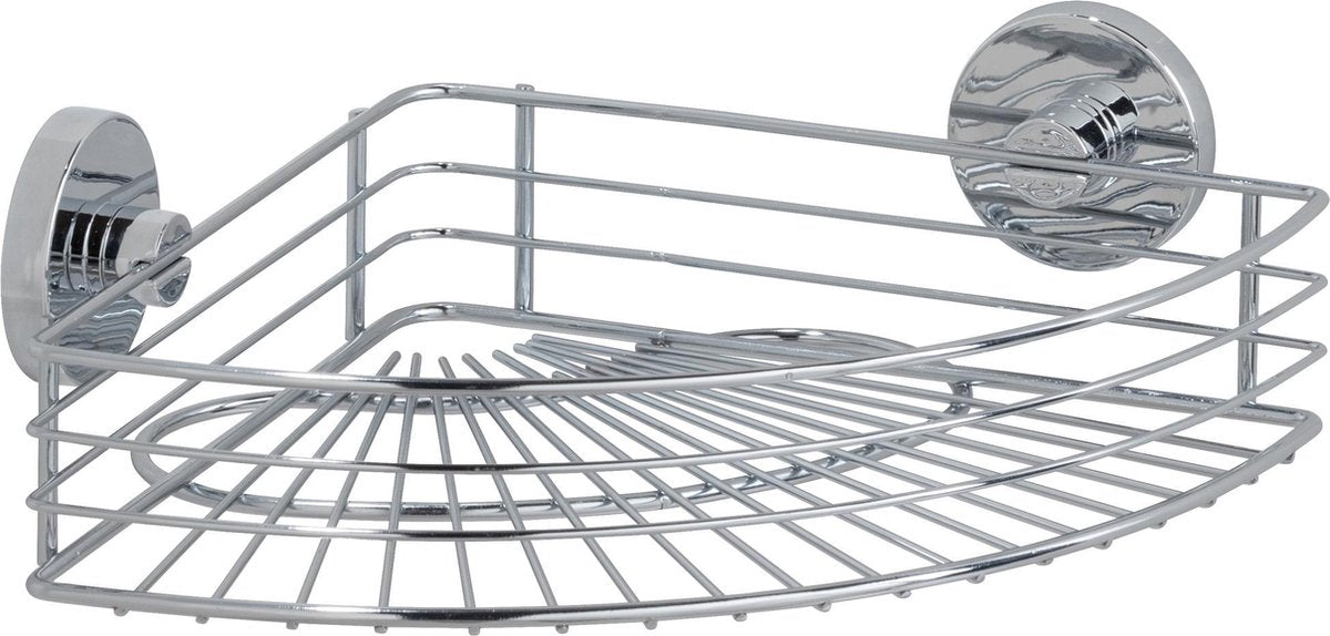Wenko support d'angle vide-loc bari chrome 31x22cm - support de douche - panier de douche - montage sans perçage