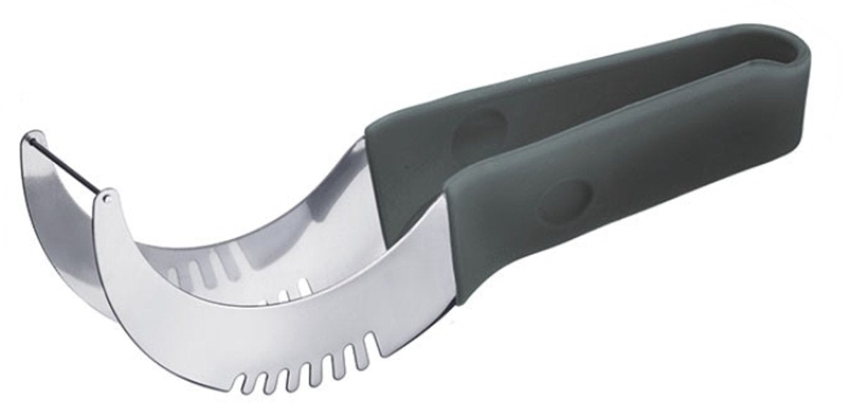 Coupe-melon et pince de service Westmark, couteau à découper en forme de crochet, longueur de la lame : 11 cm, plastique inox, crochet, argent noir, 51582260
